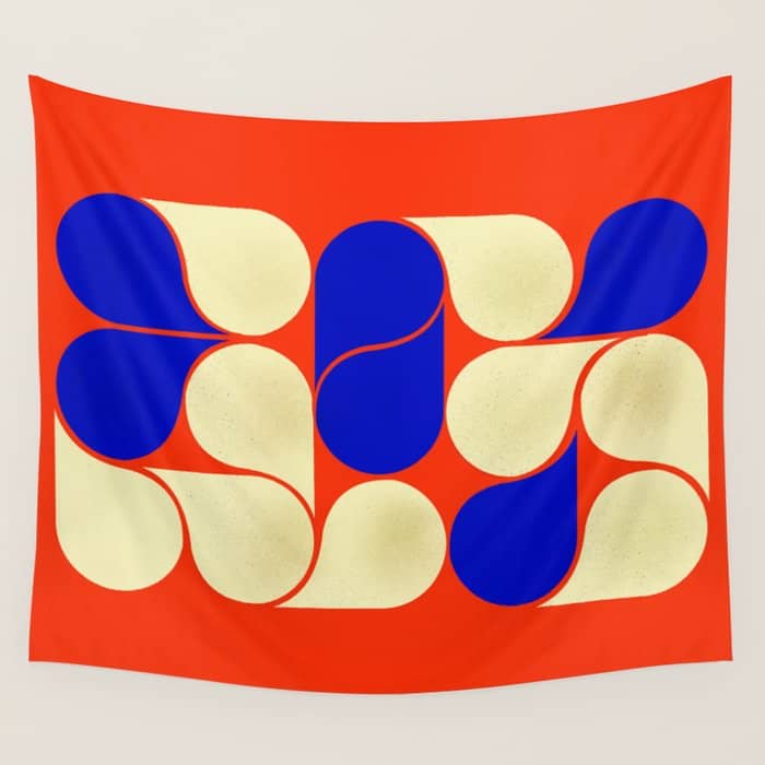 Mid-Century Geometric Shapes-No10 Wall Tapestry