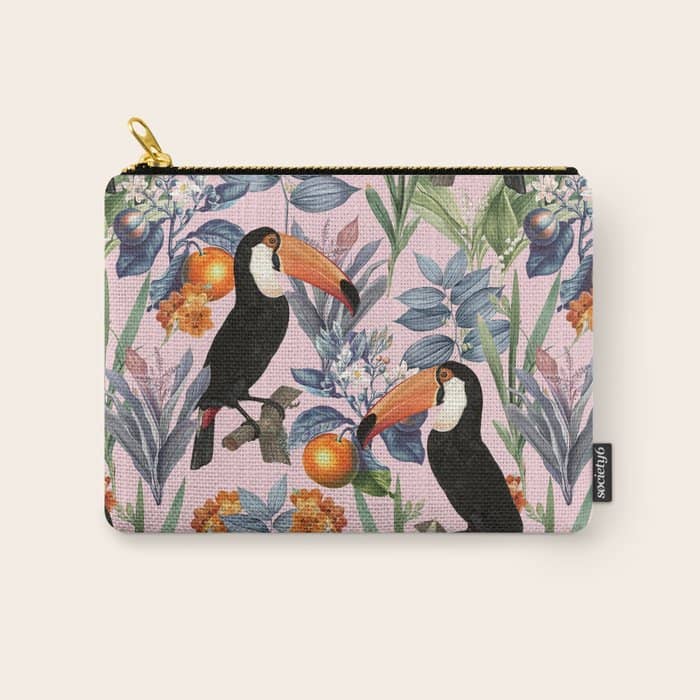 Tucan Garden #Pattern #Illustration Carry All Pouch