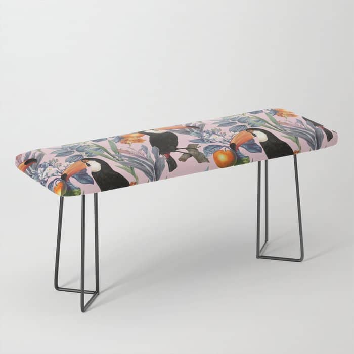 Tucan Garden #Pattern #Illustration Bench