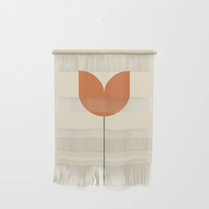 Vintage Tulip Minimalism - Red Wall Hanging