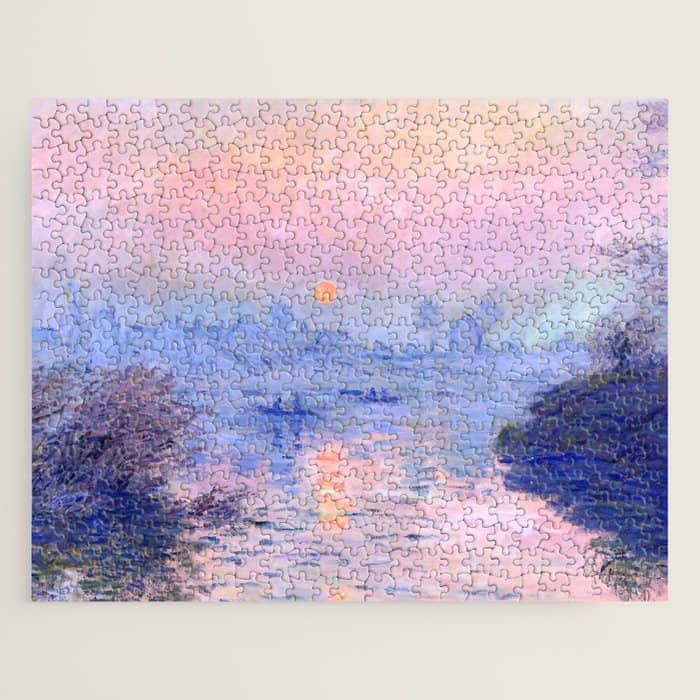Claude Monet "Sunset On The Seine At Lavacourt. Winter Effect" Jigsaw Puzzle