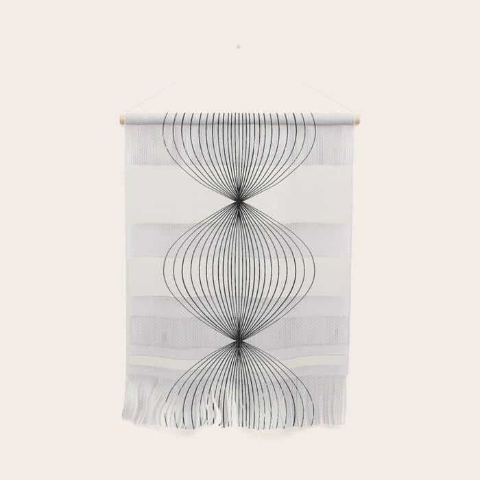 Geometric Orb Shapes - Black And White Wall Hanging