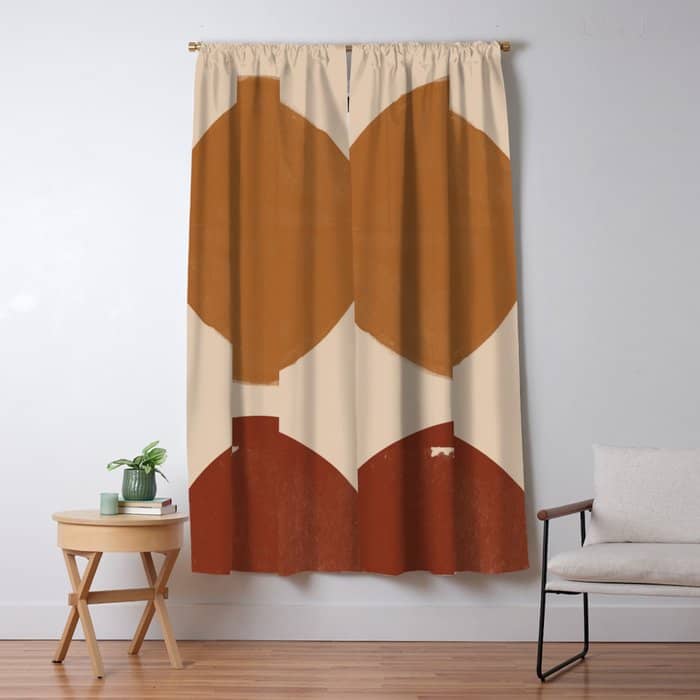 Burnt Orange Sun, New Boho Window Curtain