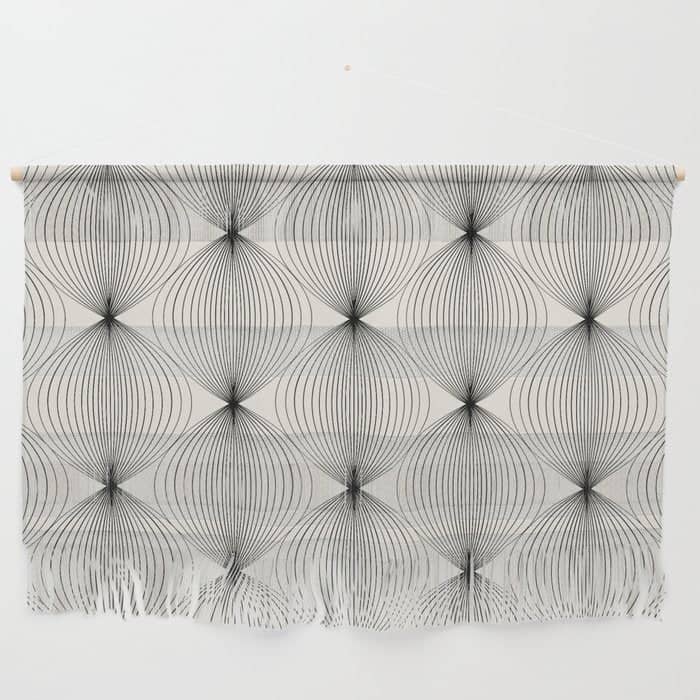 Geometric Orb Pattern - Black And White Wall Hanging