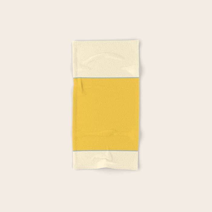 Sunshine Yellow Color Block Warm Vintage Bath Towel