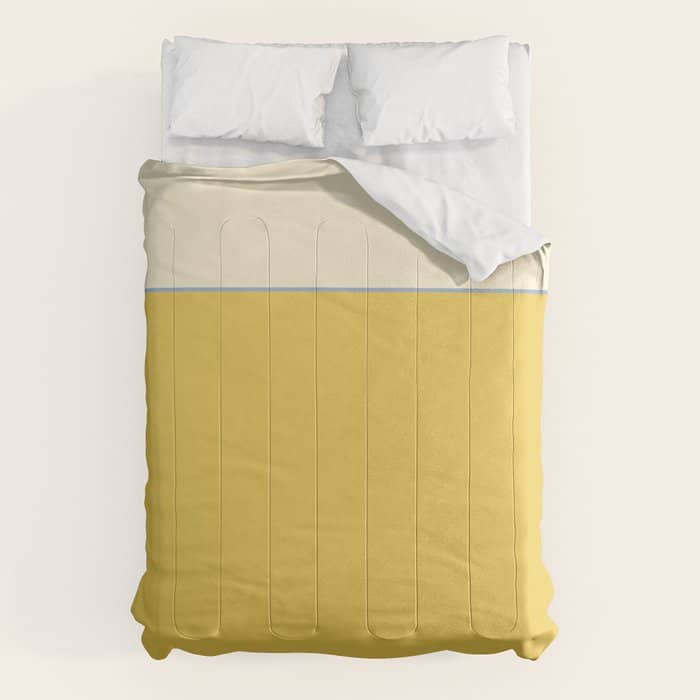 Sunshine Yellow Color Block Warm Vintage Comforter