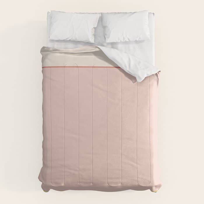 Subtle Spring Color Block - Soft Pink Comforter