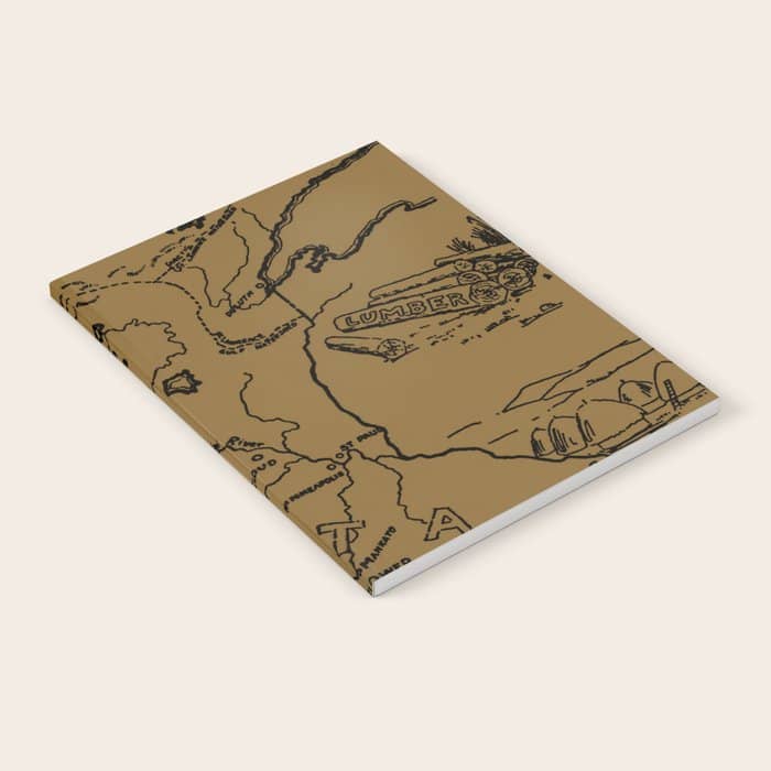 Vintage Map Of Minnesota (1912) - Tan Notebook