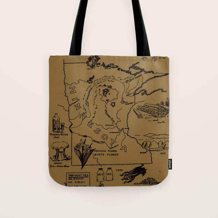 Vintage Map Of Minnesota (1912) - Tan Tote Bag