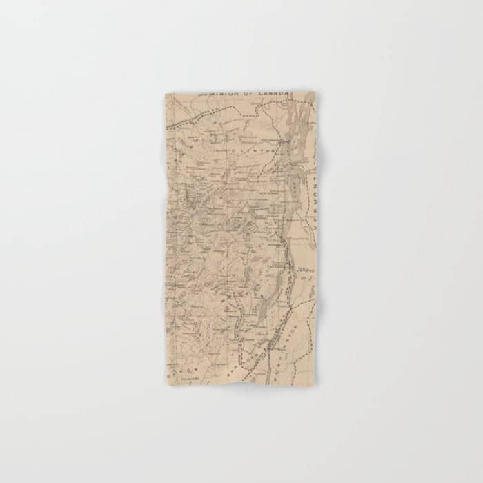 Vintage Map Of The Adirondack Mountains (1874) Bath Towel