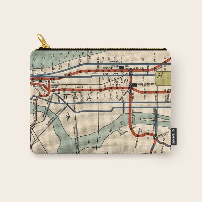 Vintage Nyc Subway Map (1918) Carry All Pouch