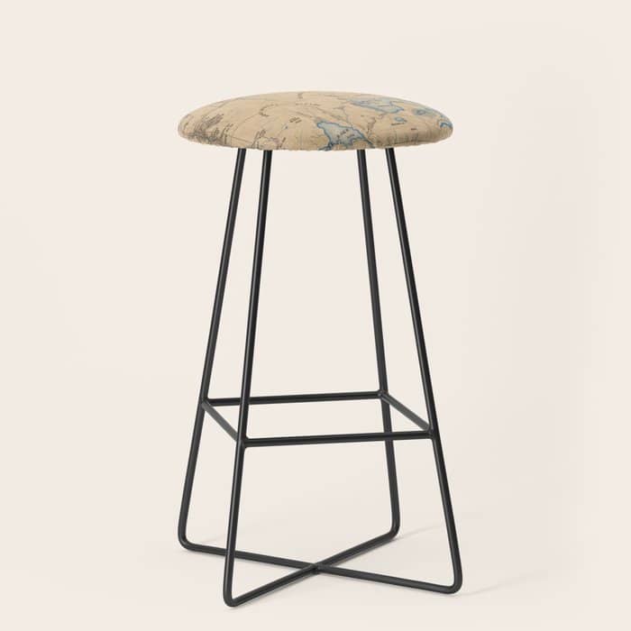 Vintage Map Of Yellowstone National Park (1889) Stool