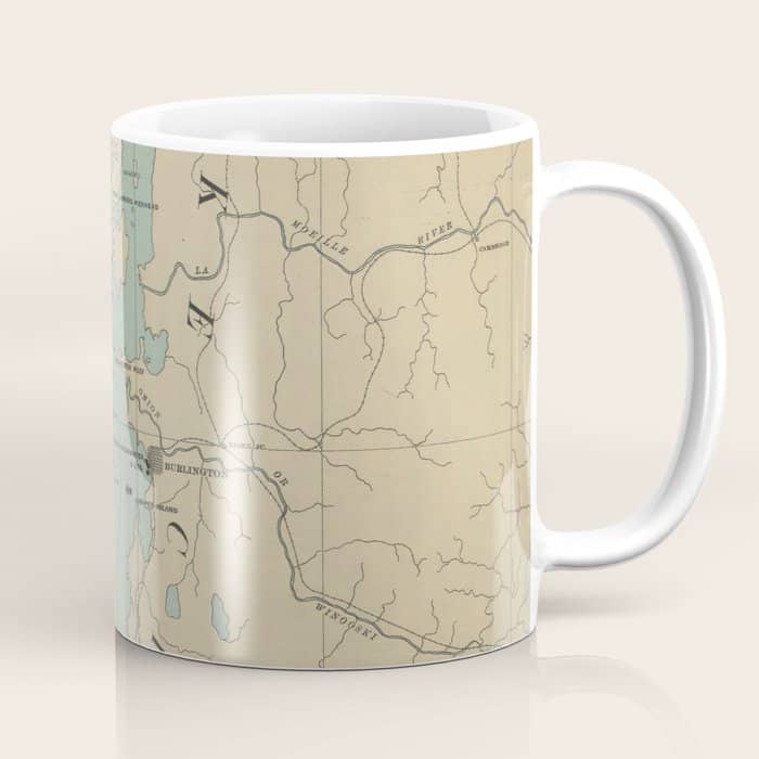 Vintage Lake Champlain Lighthouse Map (1896) Coffee Mug