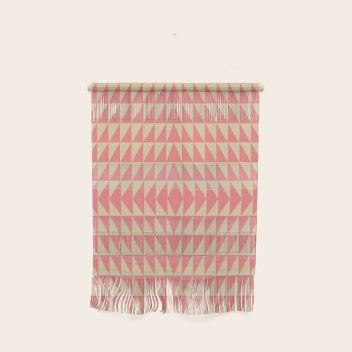Bold Triangle Pattern In Pink And Orange Wall Hanging