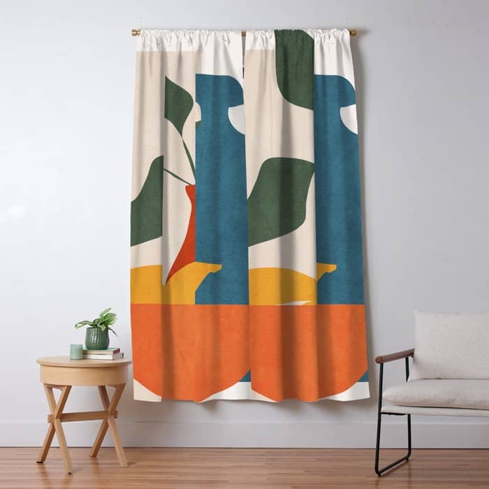 Minimalist Still Life Art Window Curtain