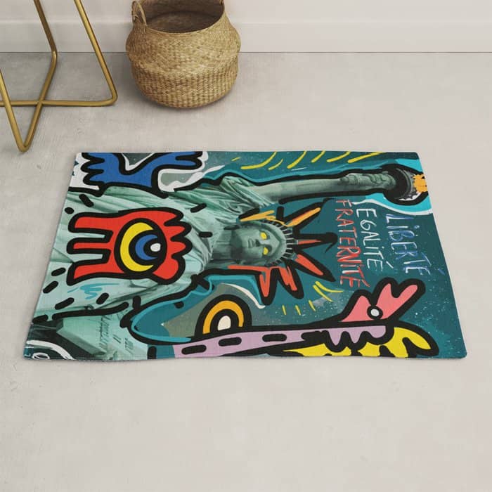 Liberté éGalité Fraternité Street Art French Graffiti Rug