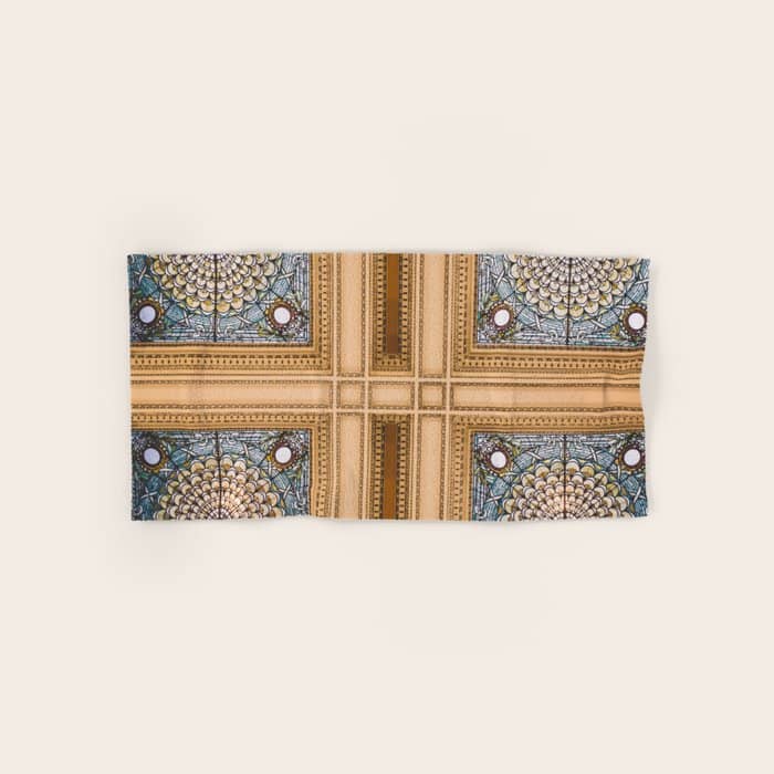 Teal X Gold X Washington Dc Architecture Bath Towel