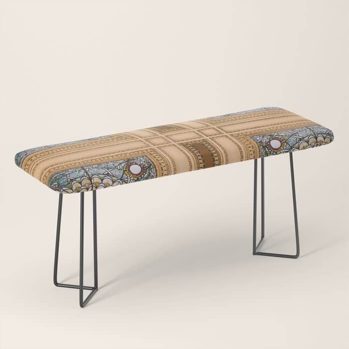 Teal X Gold X Washington Dc Architecture Bench