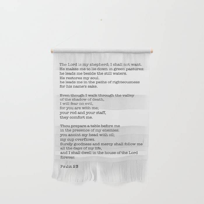 Psalm 23 Bible Verse Print - The Lord Is My Shepherd Wall Hanging