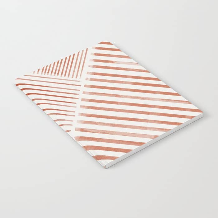 Blush Pink Stripes, Geometric Art Notebook