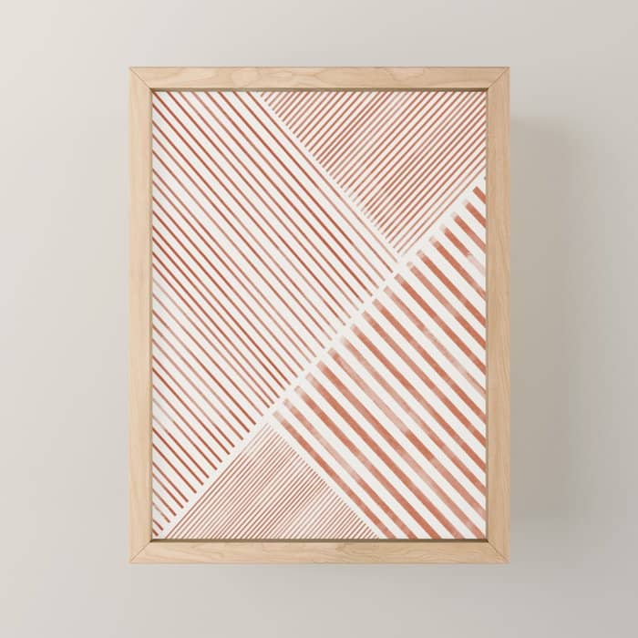 Blush Pink Stripes, Geometric Art Mini Art Print