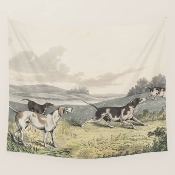 Vintage Illustration Of Pointer Dogs (1846) Wall Tapestry