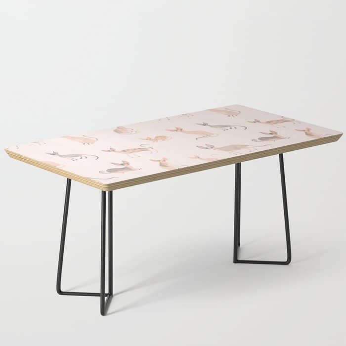 Sphynx Cats - No Furr Don'T Care - Cat Pink Coffee Table