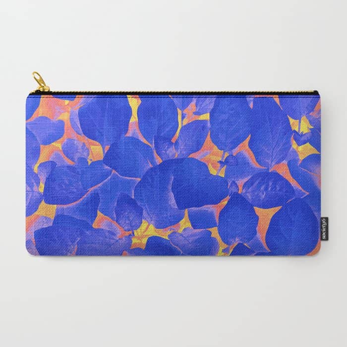 Supercontrast, Pop Of Color Ultraviolet Nature, Floral Graphic Design Carry All Pouch