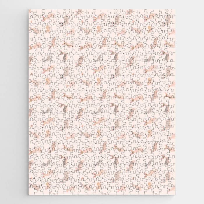 Sphynx Cats - No Furr Don'T Care - Cat Pink Jigsaw Puzzle