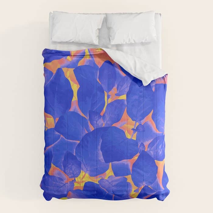Supercontrast, Pop Of Color Ultraviolet Nature, Floral Graphic Design Comforter