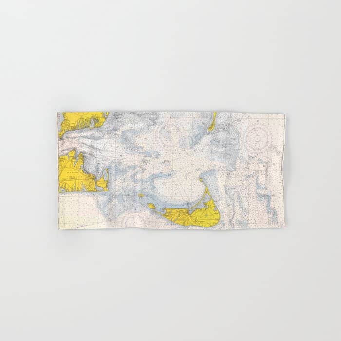 Vintage Map Of The Nantucket Sound (1966) Bath Towel
