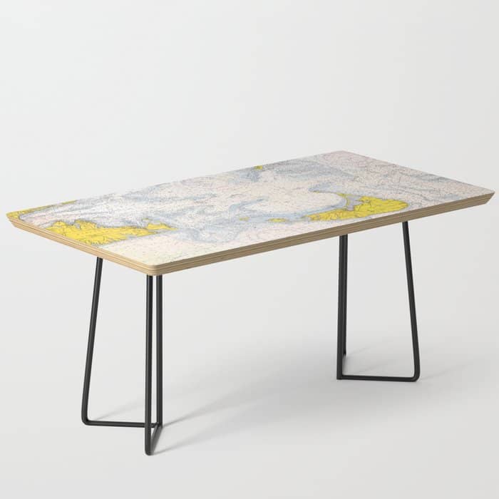 Vintage Map Of The Nantucket Sound (1966) Coffee Table