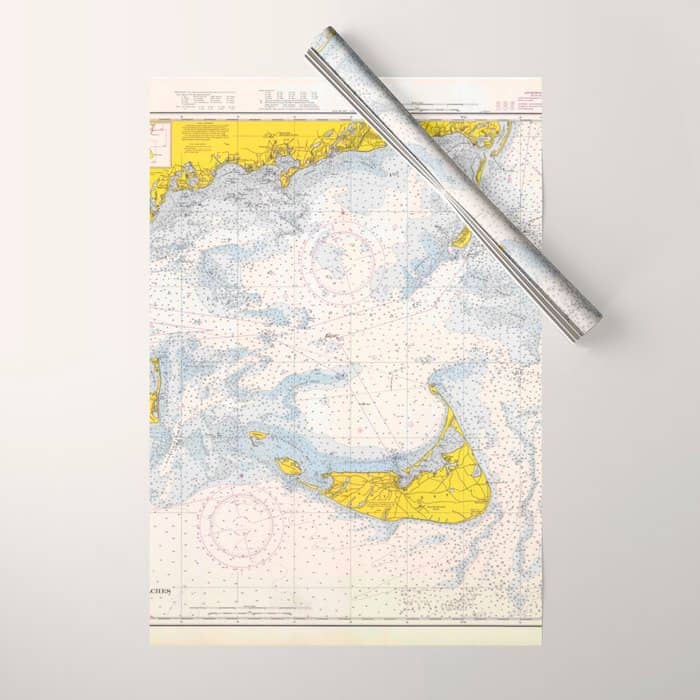 Vintage Map Of The Nantucket Sound (1966) Wrapping Paper