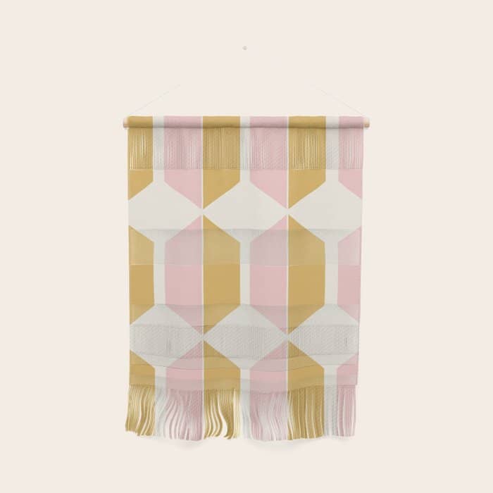 Zola Pattern Shapes - Sunrise Pink And Orange Wall Hanging