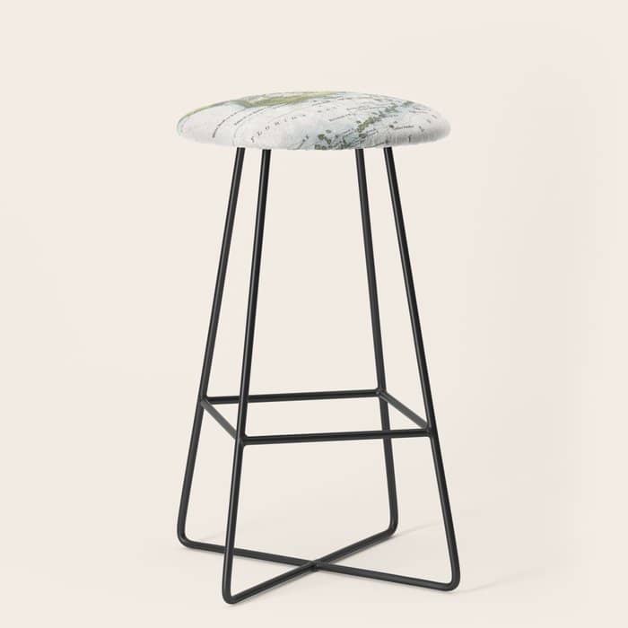 Vintage Map Of The Florida Keys (1852) Stool