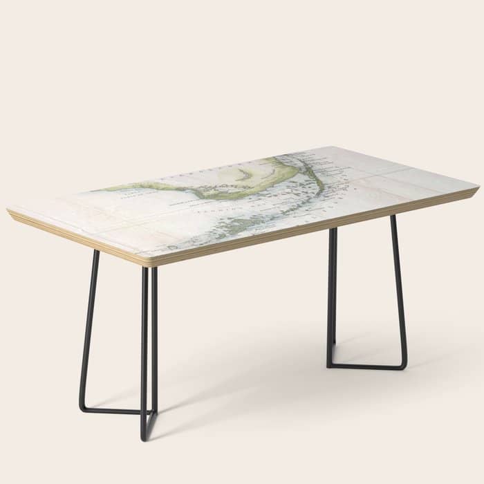 Vintage Map Of The Florida Keys (1852) Coffee Table