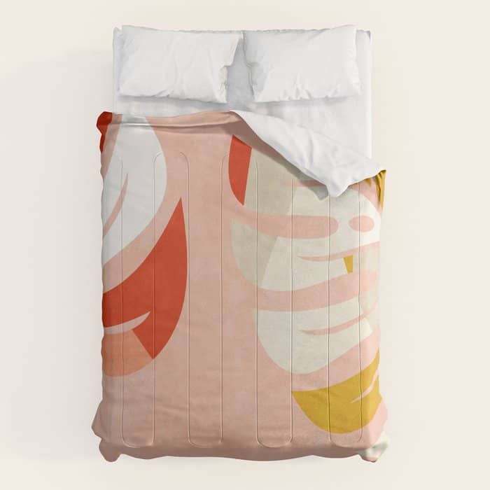 Shapes Leave Minimal Abstract Art Comforter