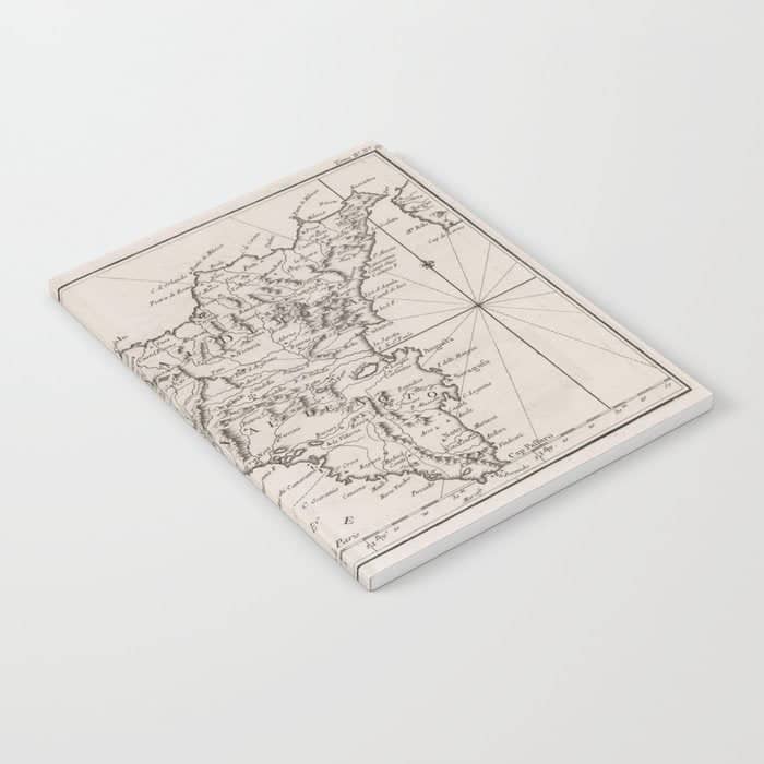 Vintage Map Of Sicily Italy (1764) Notebook