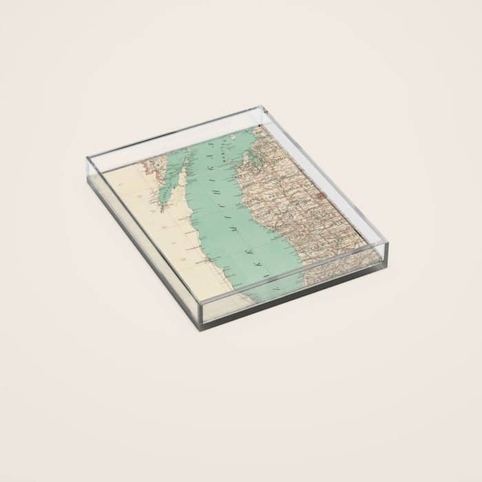 Vintage Map Of Lake Michigan (1888) Acrylic Tray