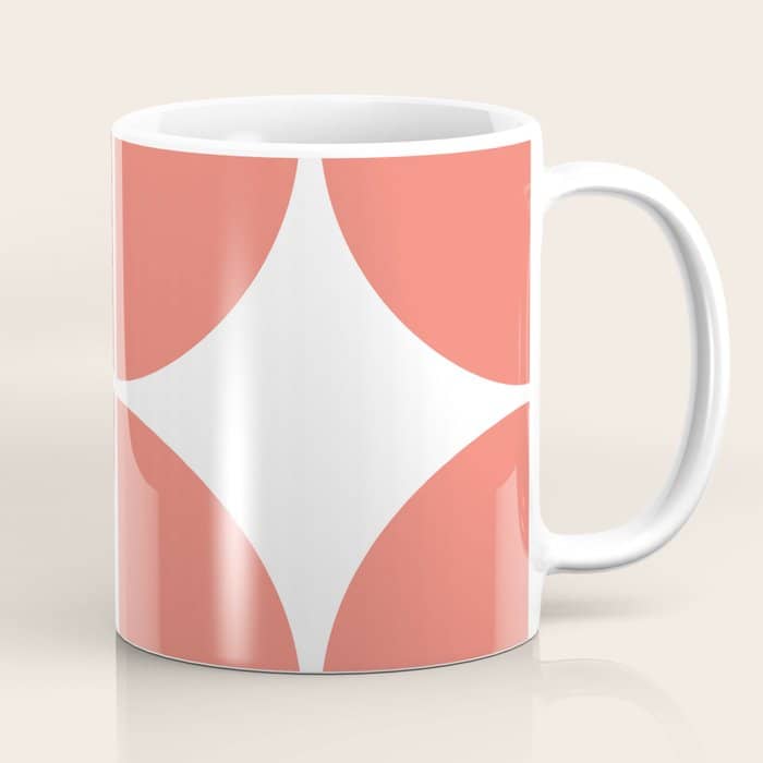 Mid Century Modern Living Coral Square Coffee Mug