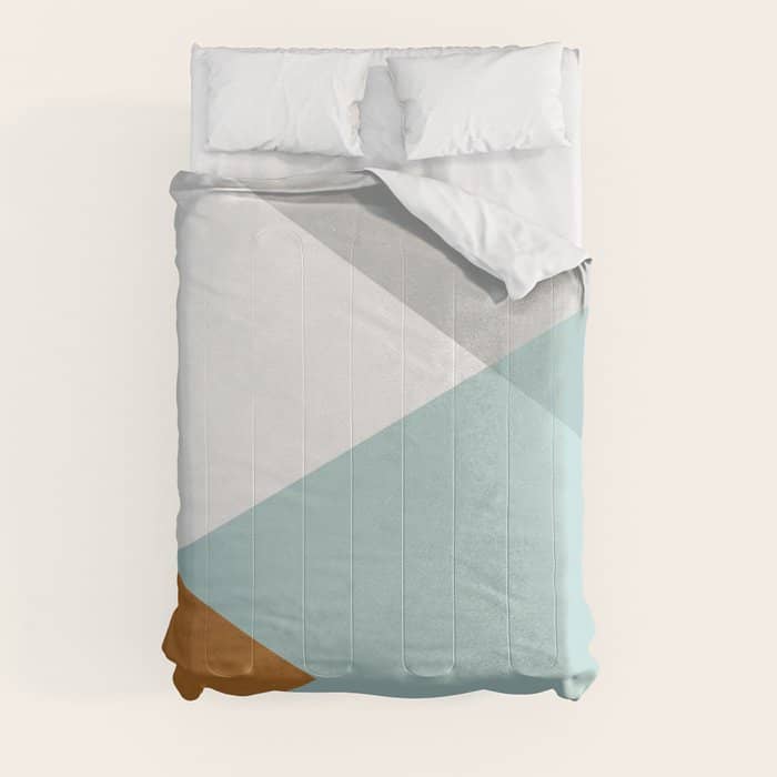 Geometrics - Aqua & Orange Concrete Comforter