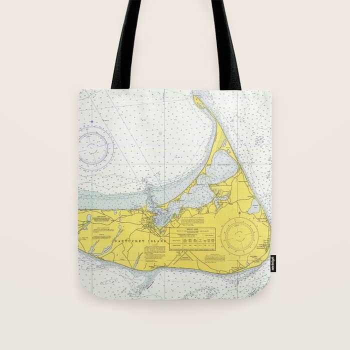 Vintage Map Of Nantucket (1975) Tote Bag