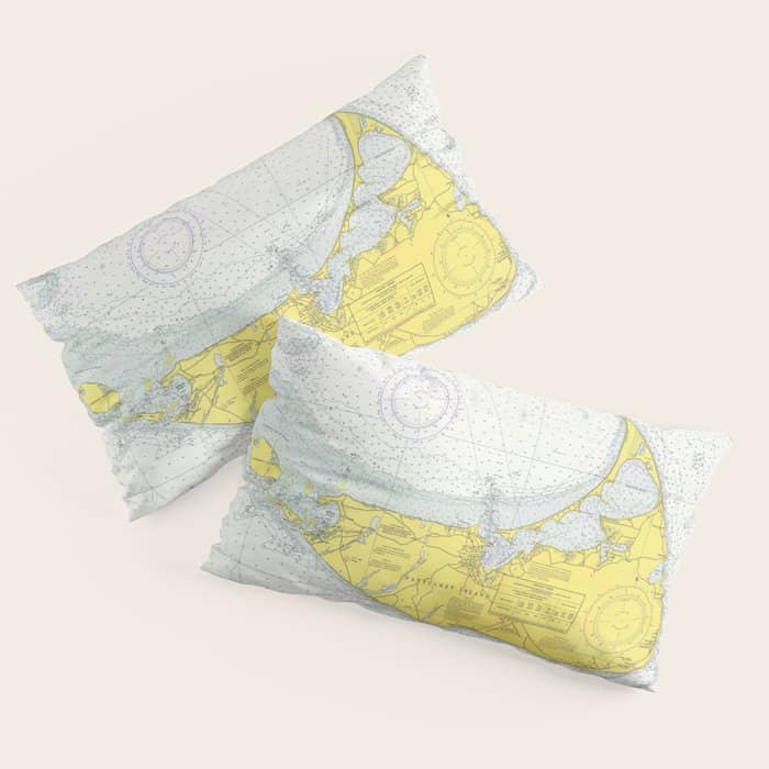 Vintage Map Of Nantucket (1975) Pillow Sham