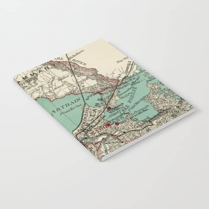 Vintage Map Of Lake Pontchartrain (1887) Notebook