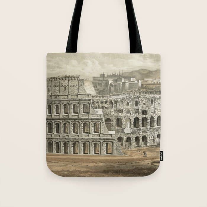Vintage Illustration Of The Roman Colosseum (1872) Tote Bag