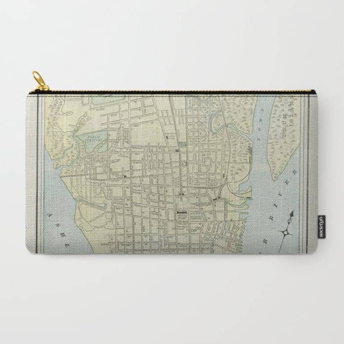 Vintage Map Of Charleston Sc (1901) Carry All Pouch