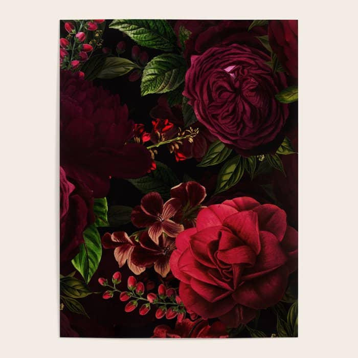 Vintage & Shabby Chic - Vintage & Shabby Chic - Mystical Night Roses Poster