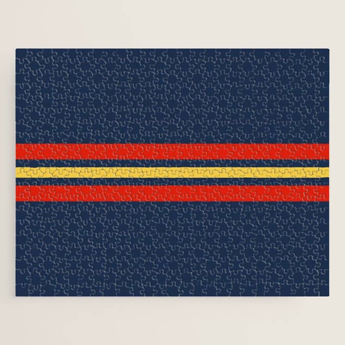 Akkorokamui - Classic Vintage Style Retro Stripes Jigsaw Puzzle