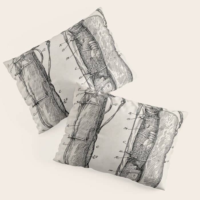 Golf Bag Patent - Caddy Art - Antique Pillow Sham