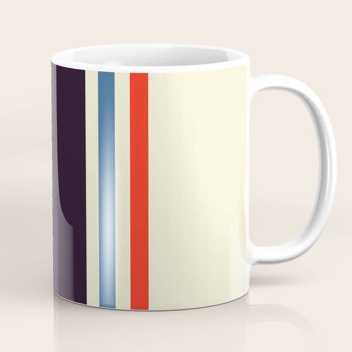 Classic Minimal Racing Car Retro Stripes - Furaribi Coffee Mug